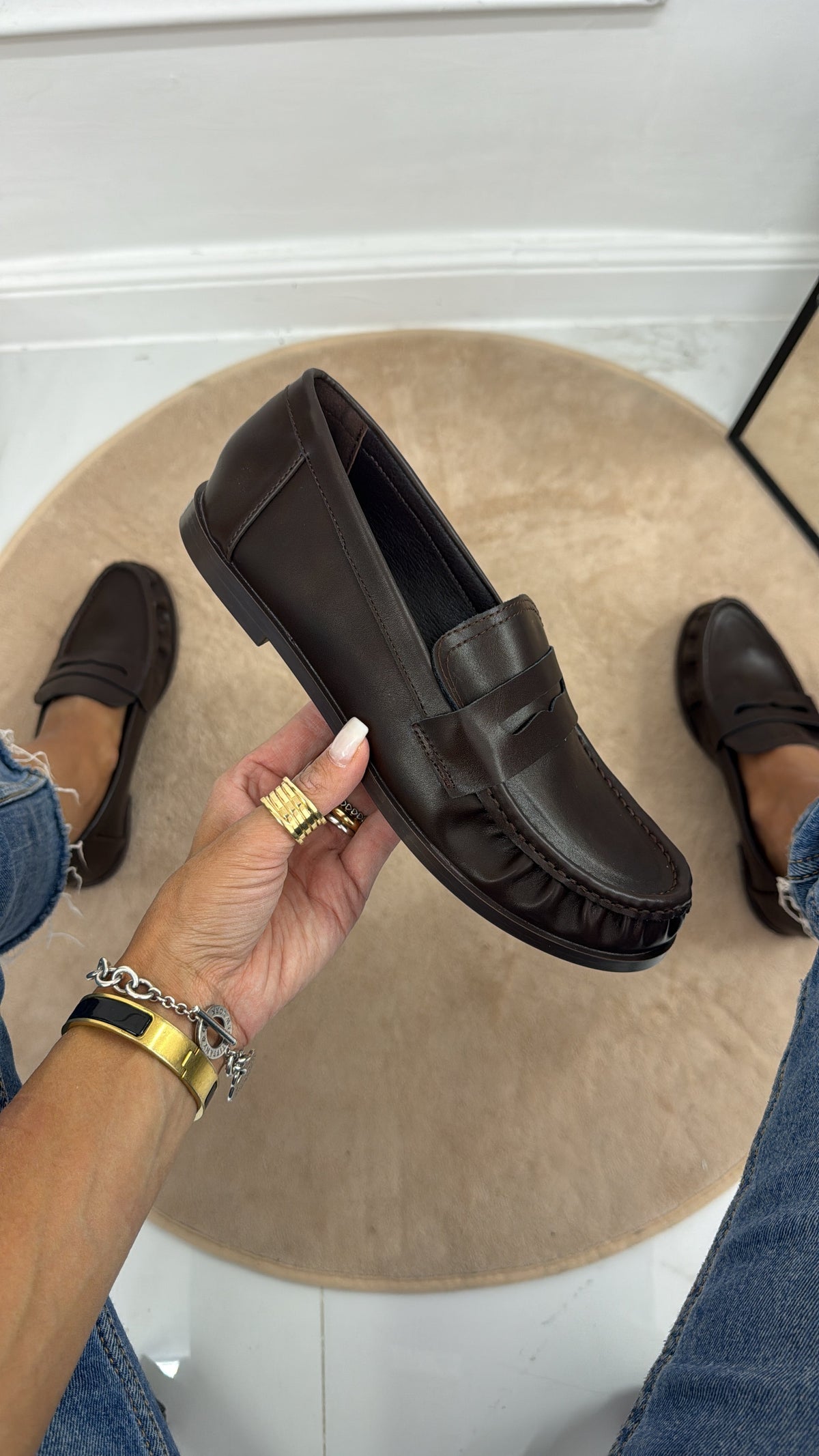 Angel - Mocasín de mujer, zapato informal, marrón