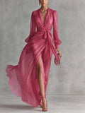 Paloma Vestido Maxi de Gasa con Escote en V