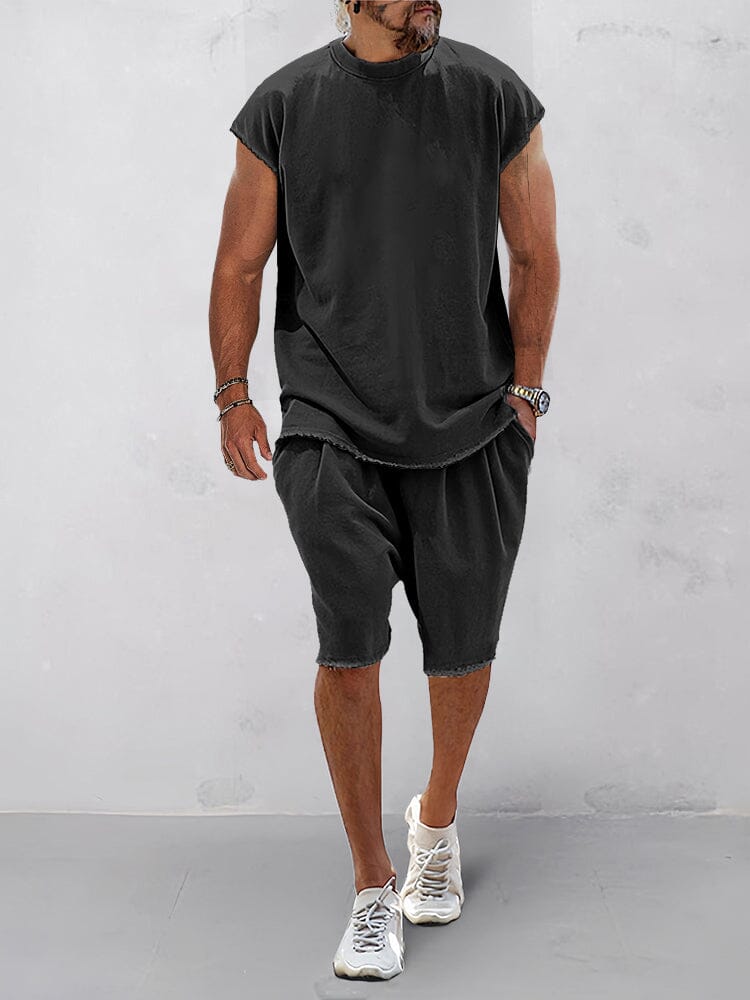 Casual Loose Fit Cotton Tracksuit Set