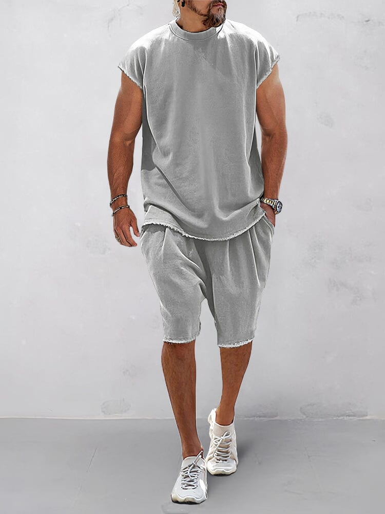 Casual Loose Fit Cotton Tracksuit Set