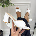 Nicole - Sandalo Donna Scarpa Tacco Punta Bianco