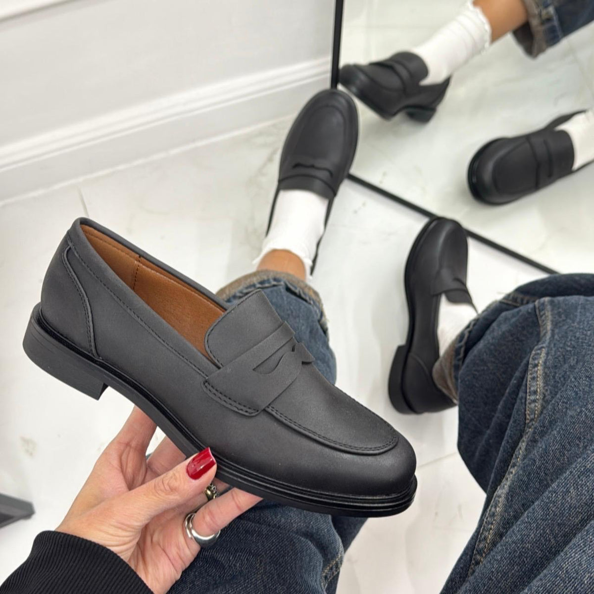 Roxy - Mocassino Donna Scarpa Tacco Basso Casual Nero