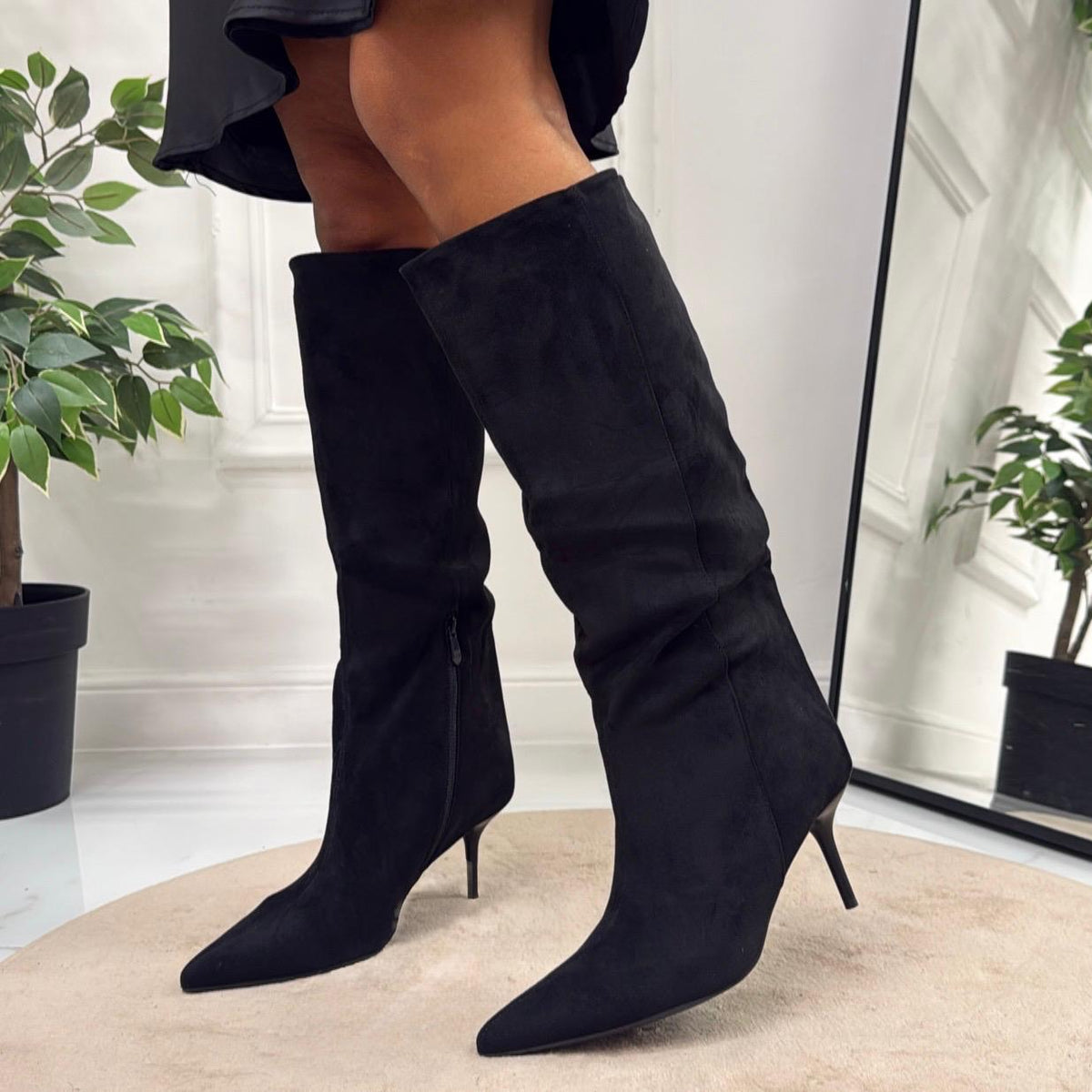 Victoria - Bota de mujer de tacón alto negra