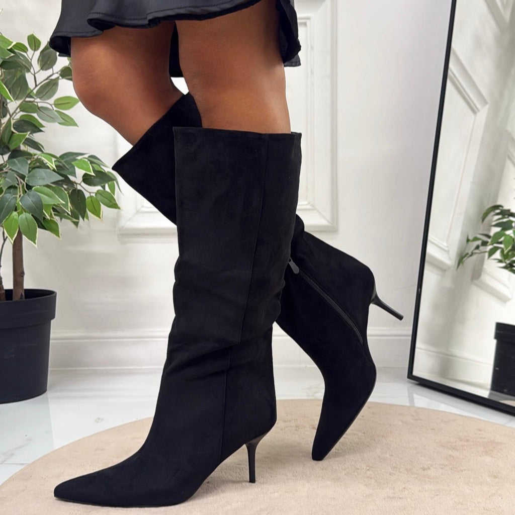 Victoria - Bota de mujer de tacón alto negra