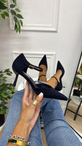 Atena - Zapatos de salón para mujer con tacón elegante, color azul