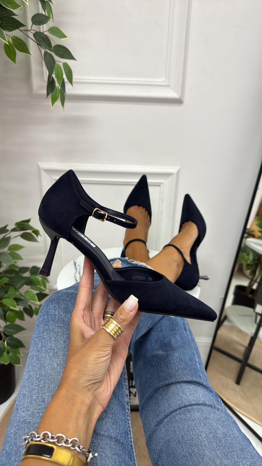 Atena - Zapatos de salón para mujer con tacón elegante, color azul