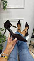 Atena - Zapatos de salón para mujer con tacón elegante, color marrón