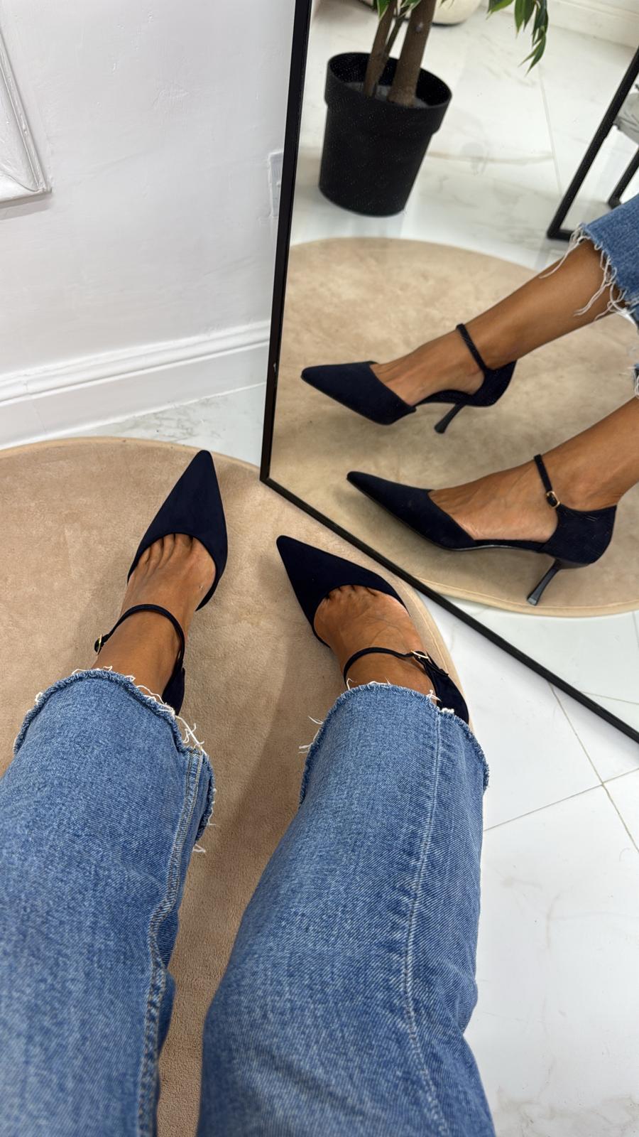 Atena - Zapatos de salón para mujer con tacón elegante, color azul