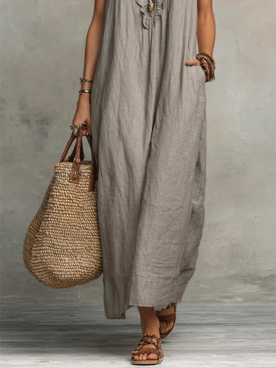 Carmen Vestido Maxi Bohemio con Escote en V