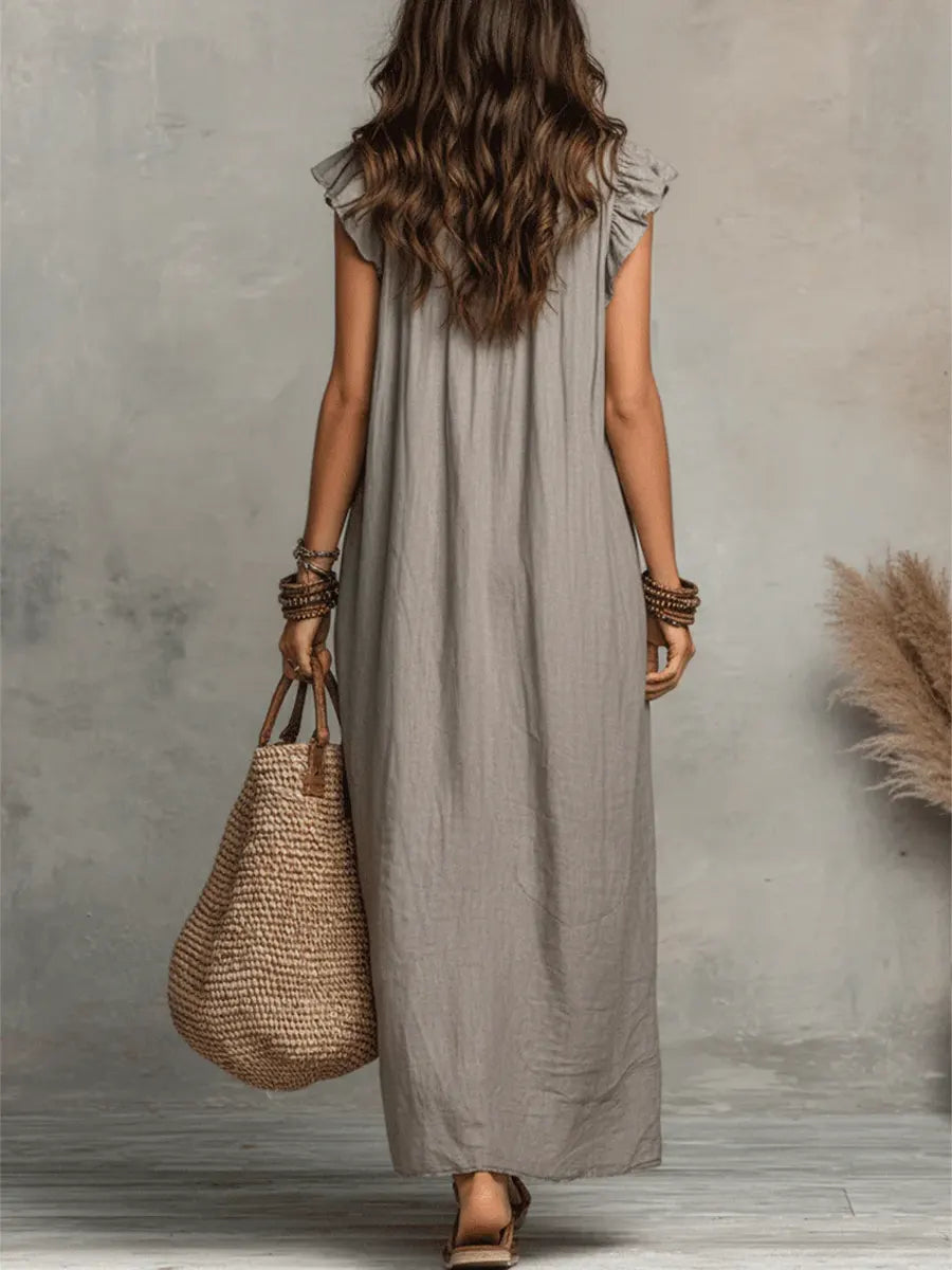Carmen Vestido Maxi Bohemio con Escote en V