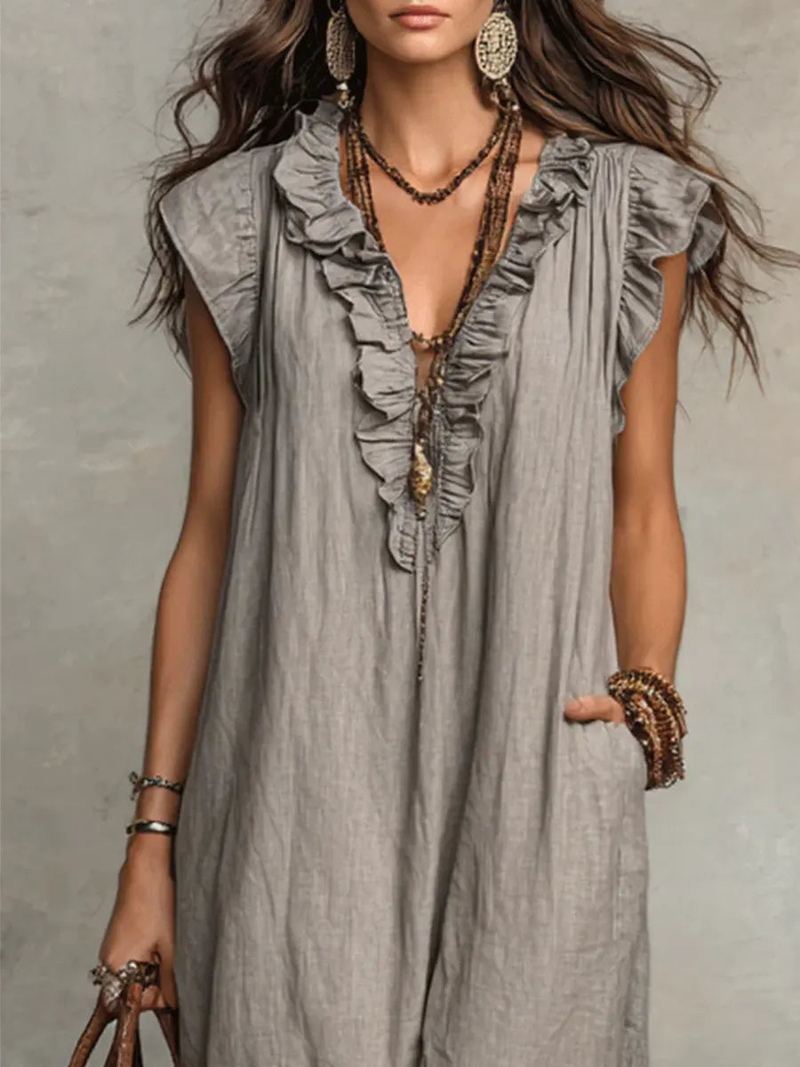 Carmen Vestido Maxi Bohemio con Escote en V